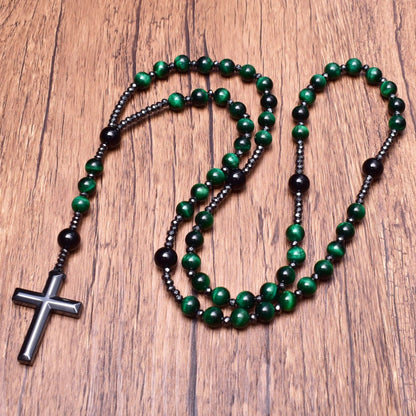 Skanto | Orion Spiritual Necklace with Tiger's Eye & Lapis Lazuli – Men's Rosary