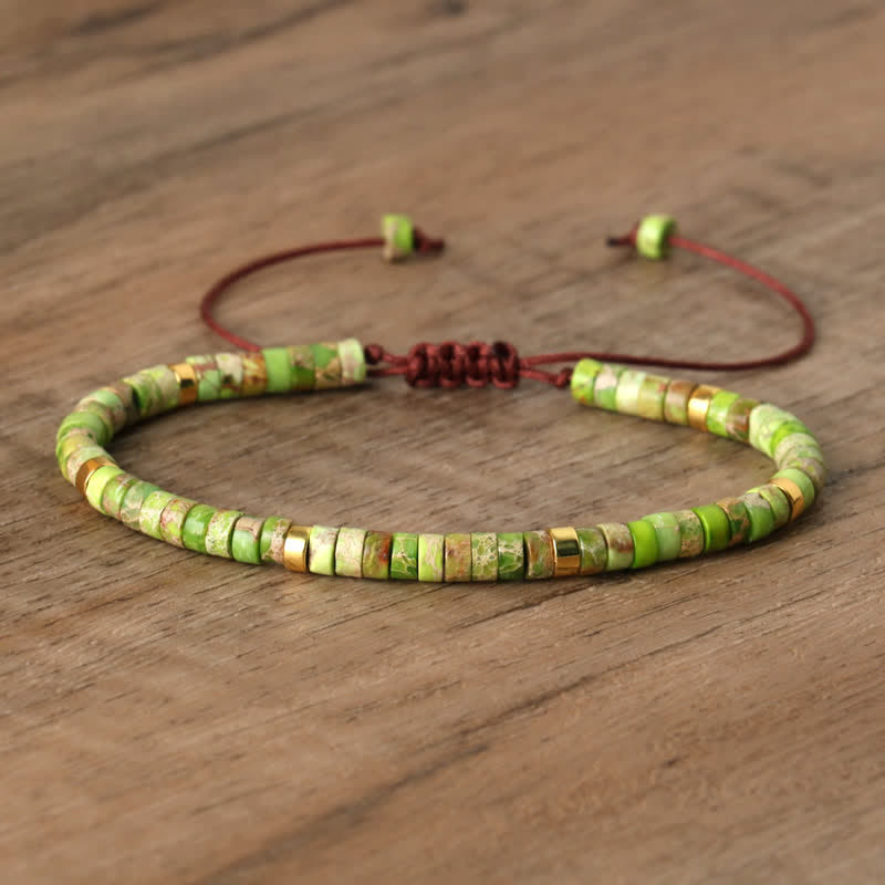 Skanto | Braided bracelet with 2,4 mm natural stone beads – Seraphina
