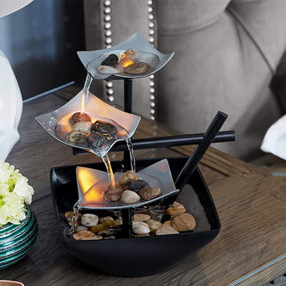 Skanto | Glow LED Leaf Fountain – Modern Indoor Water Feature