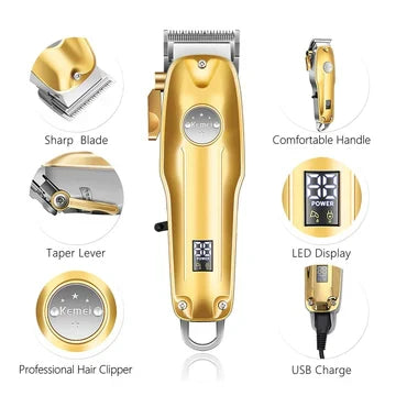 Frendorf | Professional Hair Clippers for Men Gold Set | Gold Cordless Hair Clippers
