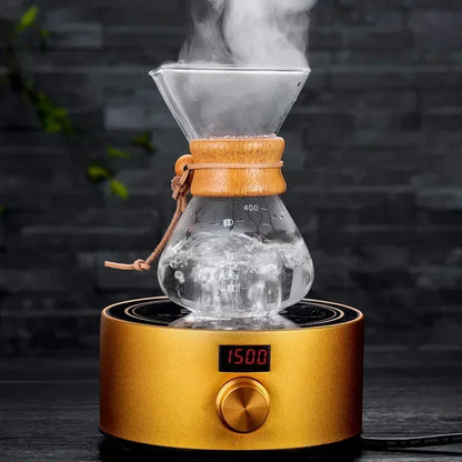 Hand glass coffee pot with stainless steel filter drip brew coffee | Karnz