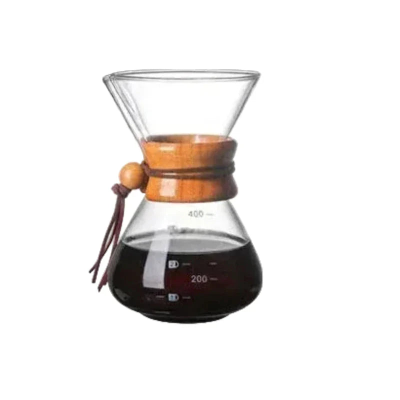 Hand glass coffee pot with stainless steel filter drip brew coffee | Karnz