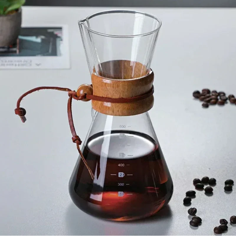 Hand glass coffee pot with stainless steel filter drip brew coffee | Karnz