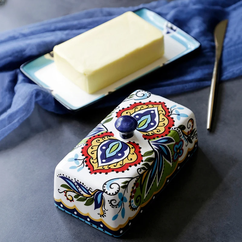 BowLift | Hand-painted Butter Dish in Tuscan Style - TuscanCharm