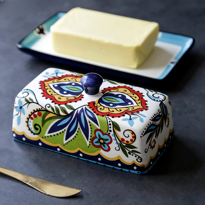BowLift | Hand-painted Butter Dish in Tuscan Style - TuscanCharm