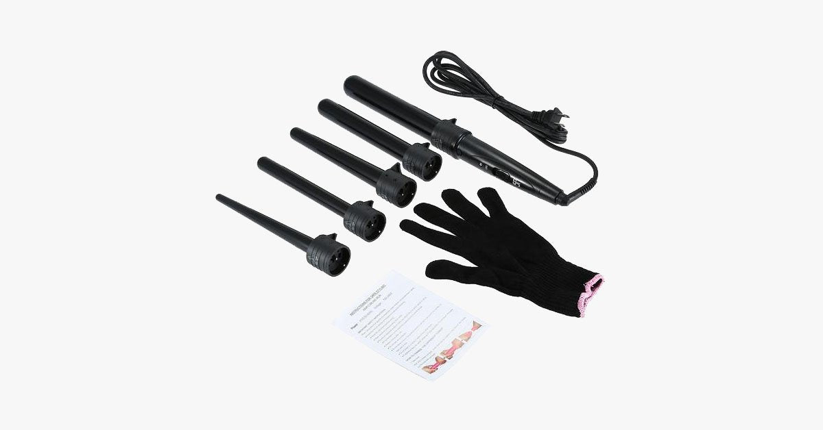 Skanto | Achieve Salon Looks with Curling Wand Set and Heat-Resistant Glove