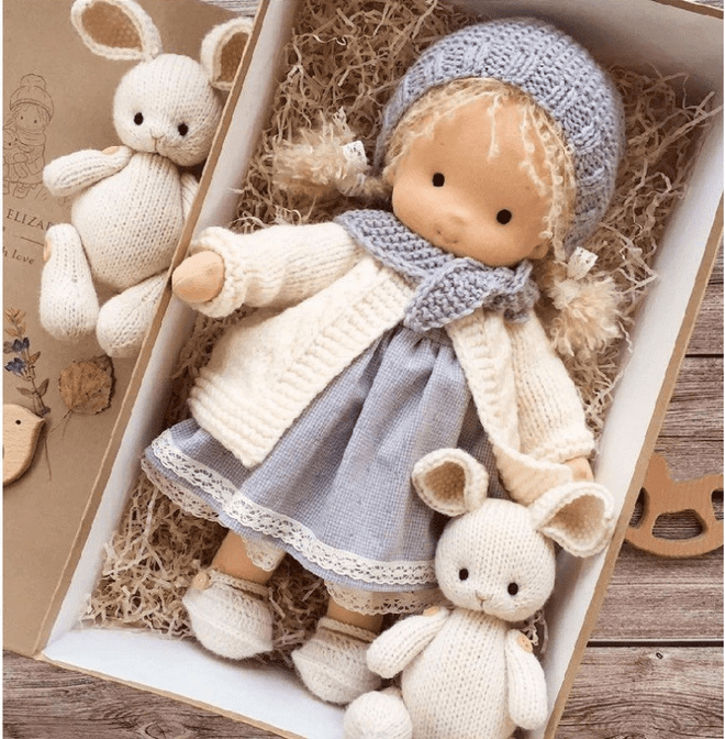 BowLift Poppi | Handcrafted Waldorf Cuddle Doll | Soft, Organic & Non-Toxic