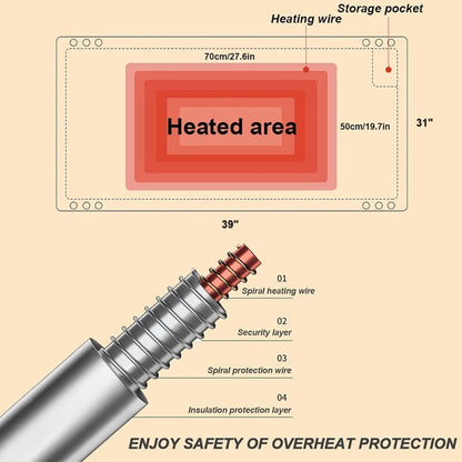 BowLift | Portable Electric Heated Blanket with Adjustable Warmth Settings - 39"x31"
