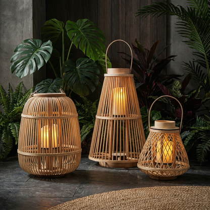 Rattan Lantern Wreath