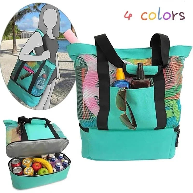 BowLift | High-Capacity Picnic and Beach Bag – Waterproof, Double-Layer Mesh Design for Outdoor Adventures