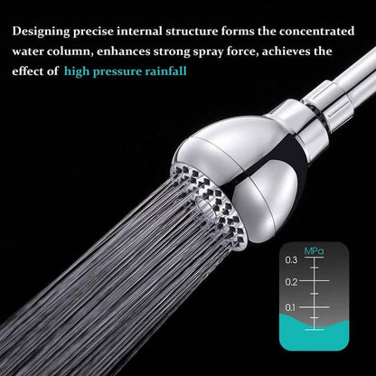 High-pressure 3-inch shower head, clog-proof and leak-proof, with adjustable brass ball joint