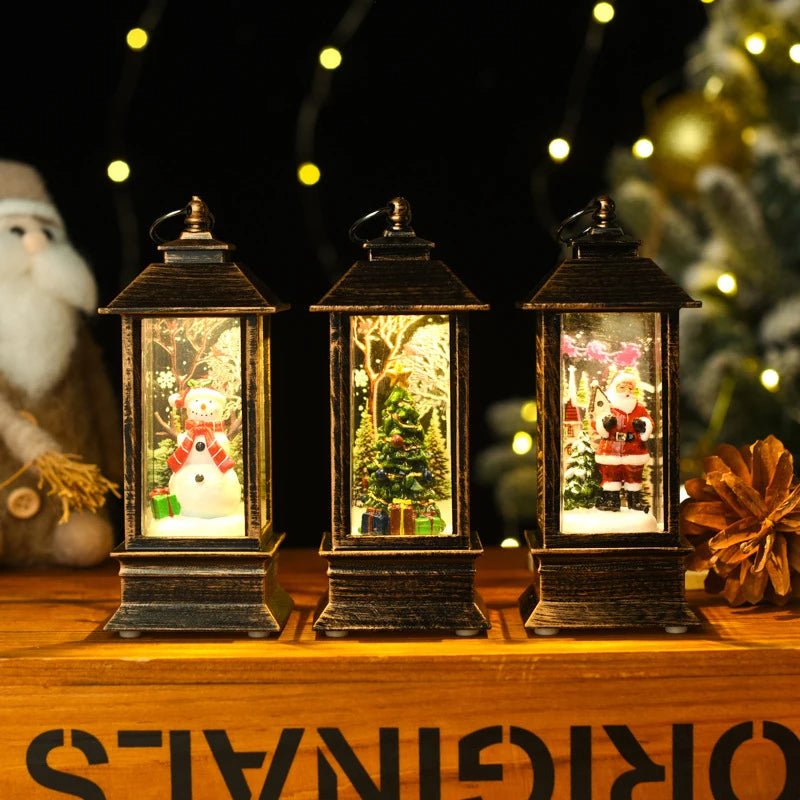 Skanto | Holiday Lantern - Christmas Snow Globe Vintage Lantern Suitable for Party, Wedding, Indoor, Outdoor and Terrace
