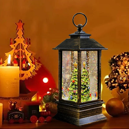 Skanto | Holiday Lantern - Christmas Snow Globe Vintage Lantern Suitable for Party, Wedding, Indoor, Outdoor and Terrace