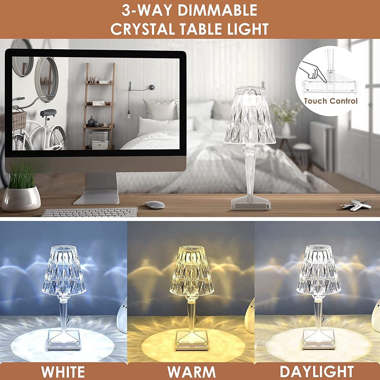 CrystaLamp - Diamond Crystal LED Table Lamp