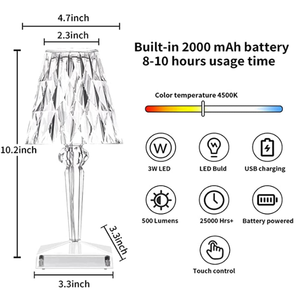 CrystaLamp - Diamond Crystal LED Table Lamp