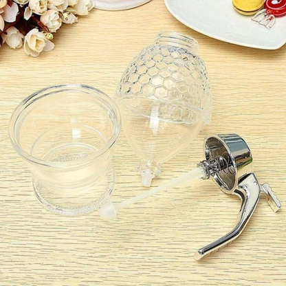 Drip-Free Honey Dispenser with Honeycomb Design – 200 ml Plastic | Skanto