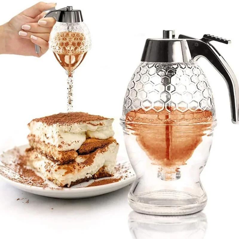 Drip-Free Honey Dispenser with Honeycomb Design – 200 ml Plastic | Skanto