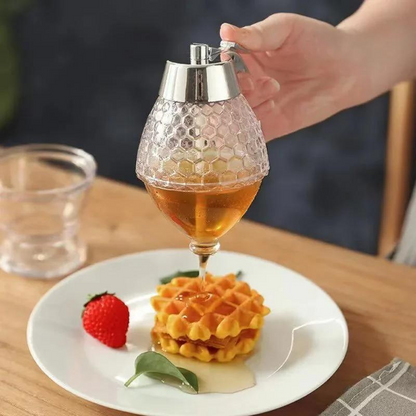 Drip-Free Honey Dispenser with Honeycomb Design – 200 ml Plastic | Skanto