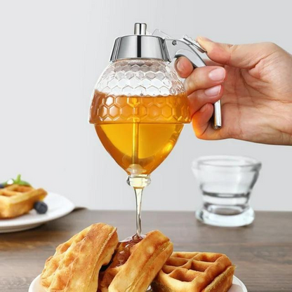 Drip-Free Honey Dispenser with Honeycomb Design – 200 ml Plastic | Skanto