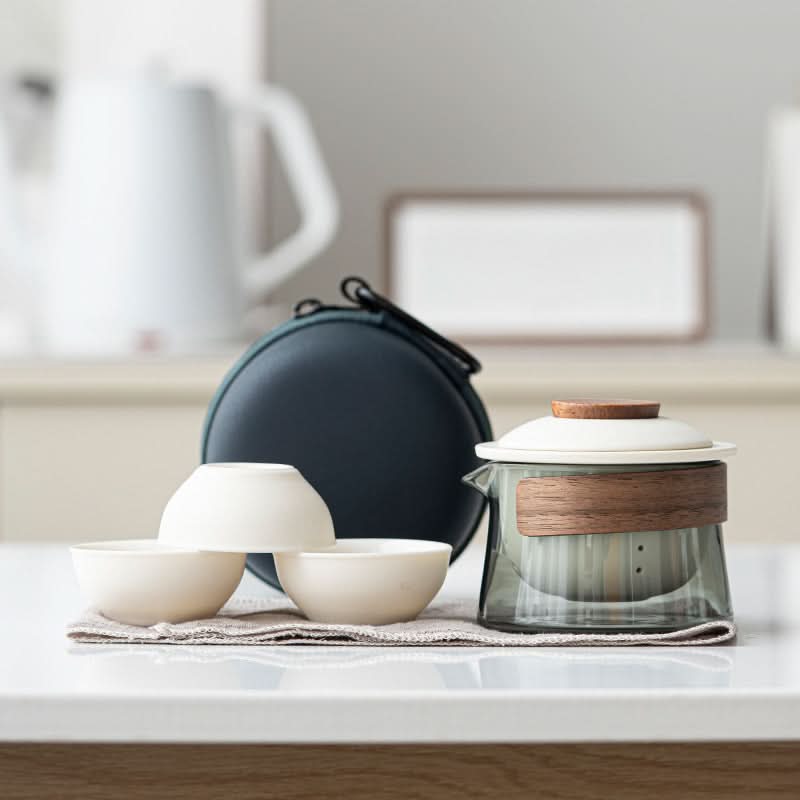 Skanto | Portable Ceramic Tea Set with Teapot and Cups