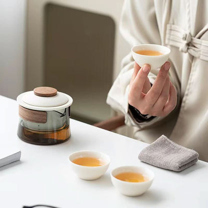 Skanto | Portable Ceramic Tea Set with Teapot and Cups