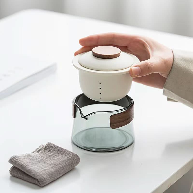 Skanto | Portable Ceramic Tea Set with Teapot and Cups