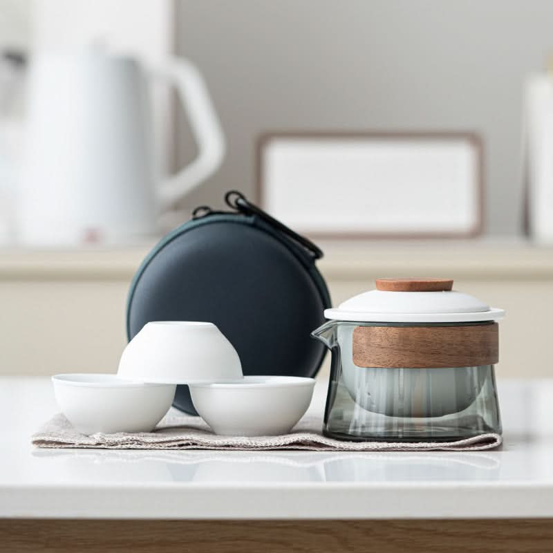 Skanto | Portable Ceramic Tea Set with Teapot and Cups