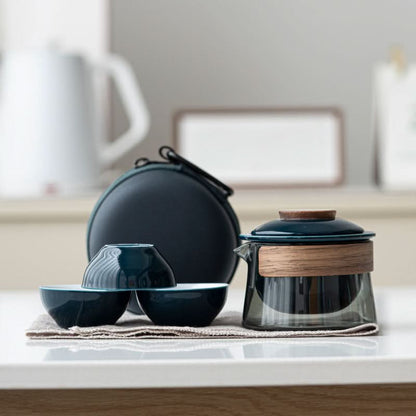 Skanto | Portable Ceramic Tea Set with Teapot and Cups