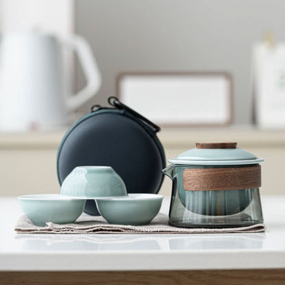 Skanto | Portable Ceramic Tea Set with Teapot and Cups