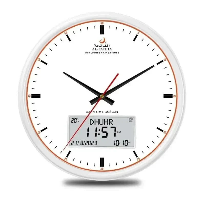 BowLift | PrayTime Smart Wall Clock – Azan & Hijri Calendar with Dual Display