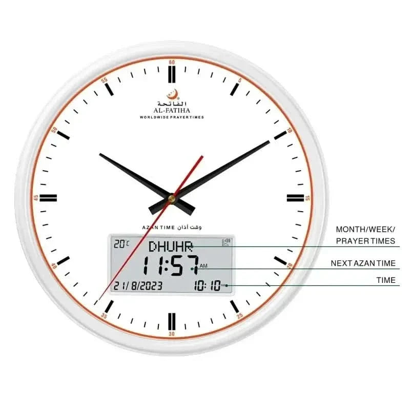 BowLift | PrayTime Smart Wall Clock – Azan & Hijri Calendar with Dual Display
