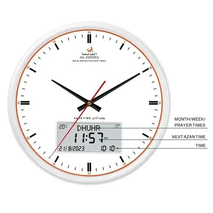 BowLift | PrayTime Smart Wall Clock – Azan & Hijri Calendar with Dual Display