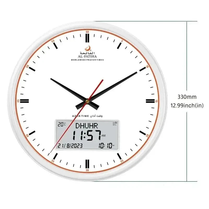BowLift | PrayTime Smart Wall Clock – Azan & Hijri Calendar with Dual Display