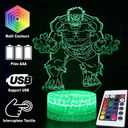 3D Lamp Marvel Hulk | Kalsten