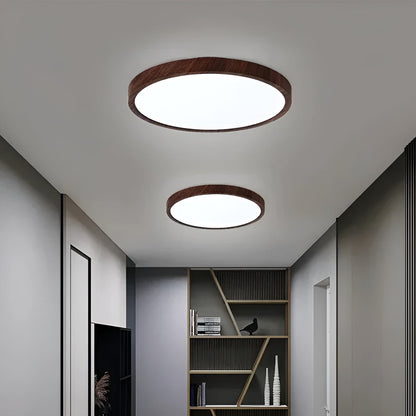 GrainGlow Light - Modern Ultra-Thin Wood Ceiling Lamp | Skanto