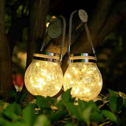 Sustainable solar glass lamp for stylish outdoor lighting