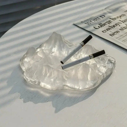 Ice-style mountain glass ashtray decoration