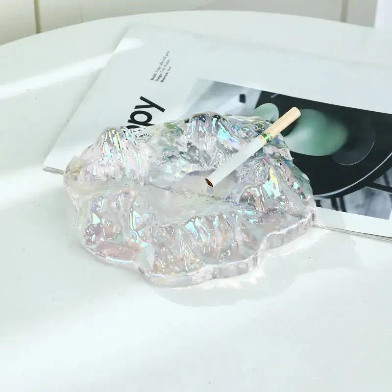 Ice-style mountain glass ashtray decoration