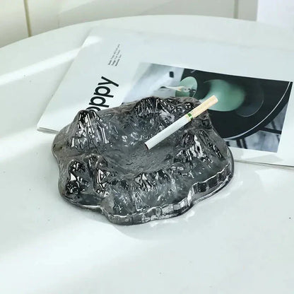 Ice-style mountain glass ashtray decoration