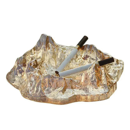 Ice-style mountain glass ashtray decoration