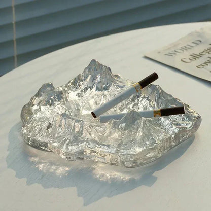 Ice-style mountain glass ashtray decoration