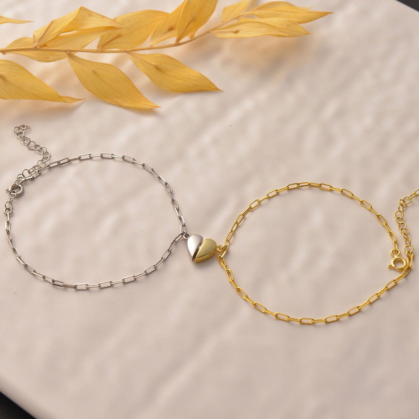 BowLift | Magnetic Heart Paperclip Chain Love Bracelet Set