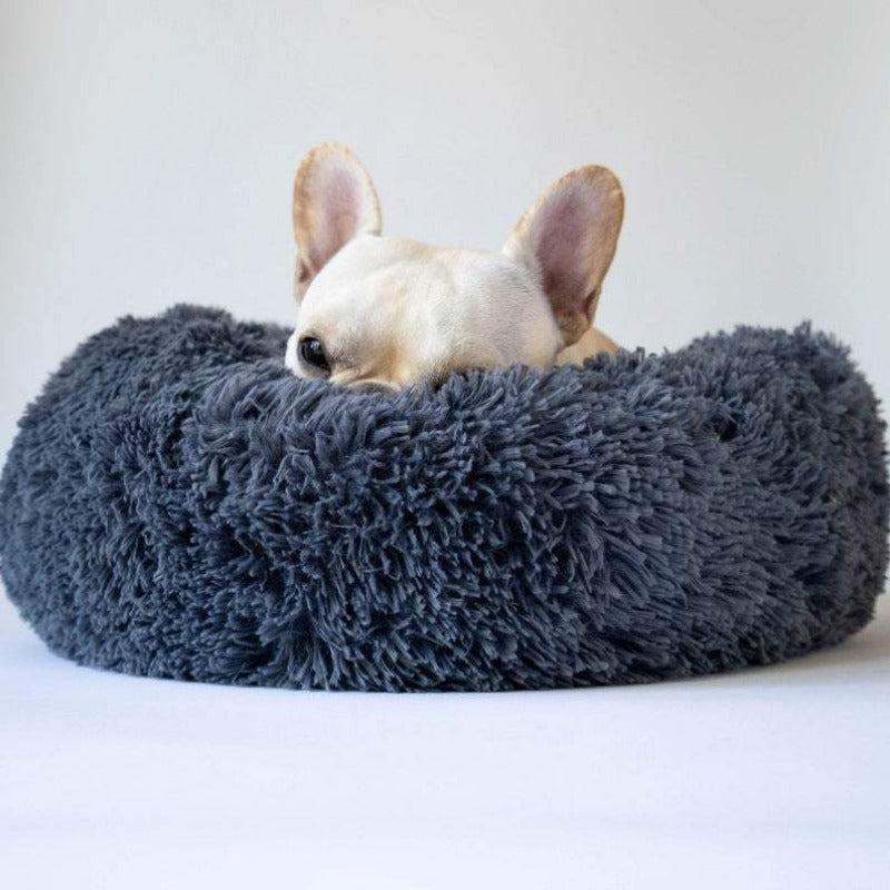 Brehn | Round Plush Calming Donut Dog Bed for Small to Large Dogs