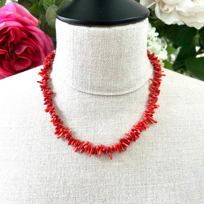 Vibrant Red Coral Necklace | Perfect Eye-Catcher for Your Style Bowlift