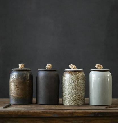 BowLift | Kitchen Vintage Storage Jar for Cookies and Sugar | Airtight Ceramic Pot Gong Fu