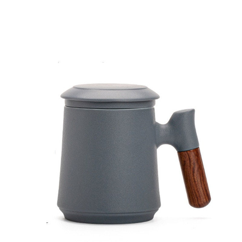 Skanto | Japanese Ceramic Teacup Set with Infuser and Lid, Handmade
