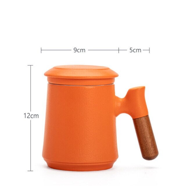 Skanto | Japanese Ceramic Teacup Set with Infuser and Lid, Handmade