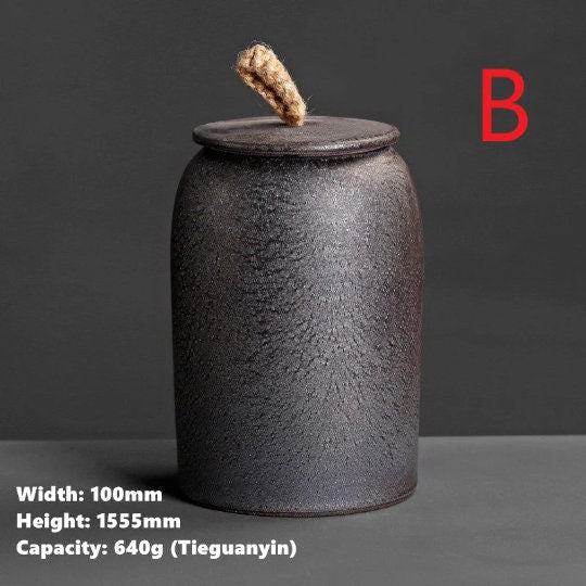 BowLift | Kitchen Vintage Storage Jar for Cookies and Sugar | Airtight Ceramic Pot Gong Fu