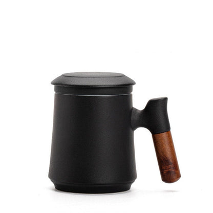 Skanto | Japanese Ceramic Teacup Set with Infuser and Lid, Handmade