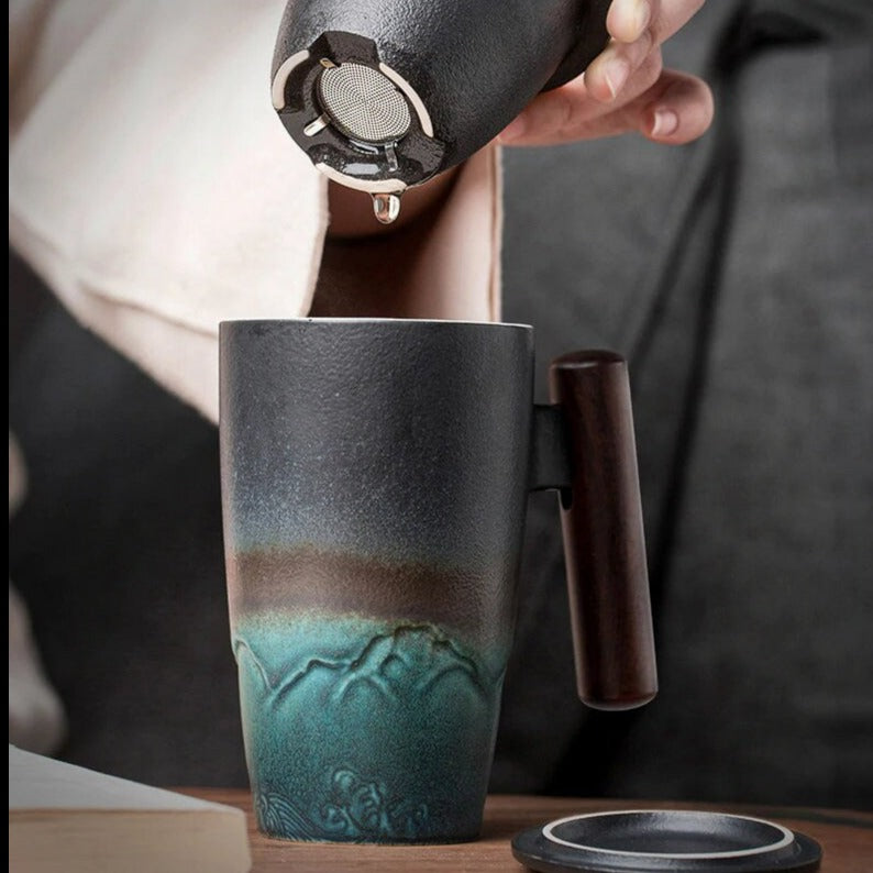 Skanto | Large Ceramic Teacup with Lid